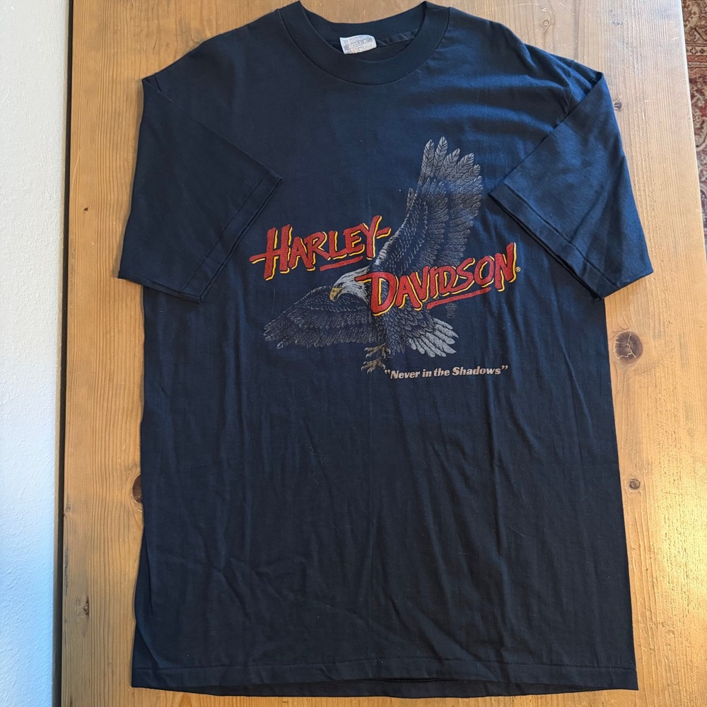 Vintage Harley Davidson Shirt XL Fresno CA Eagle Single Stitch Hanes Beefy T